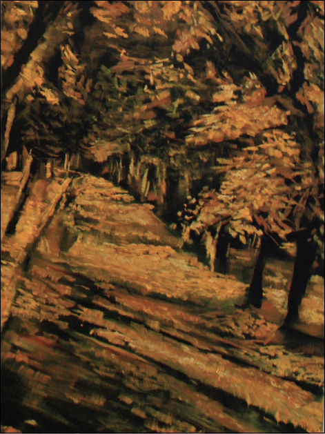 expressionist painting of a pathway