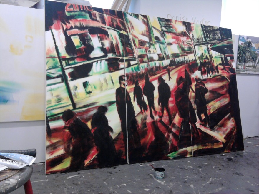 oil on canvas (triptych) 6ft x 9ft 2013