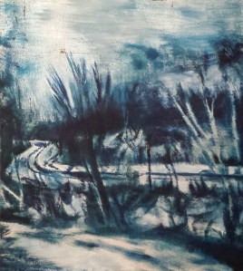 oil, silver leaf on canvas