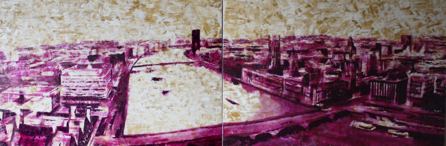 oil on canvas, diptych 3'x9' 2016