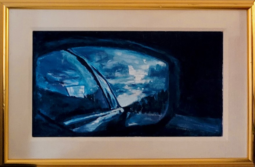 oil, silver leaf on canvas 12"x18"